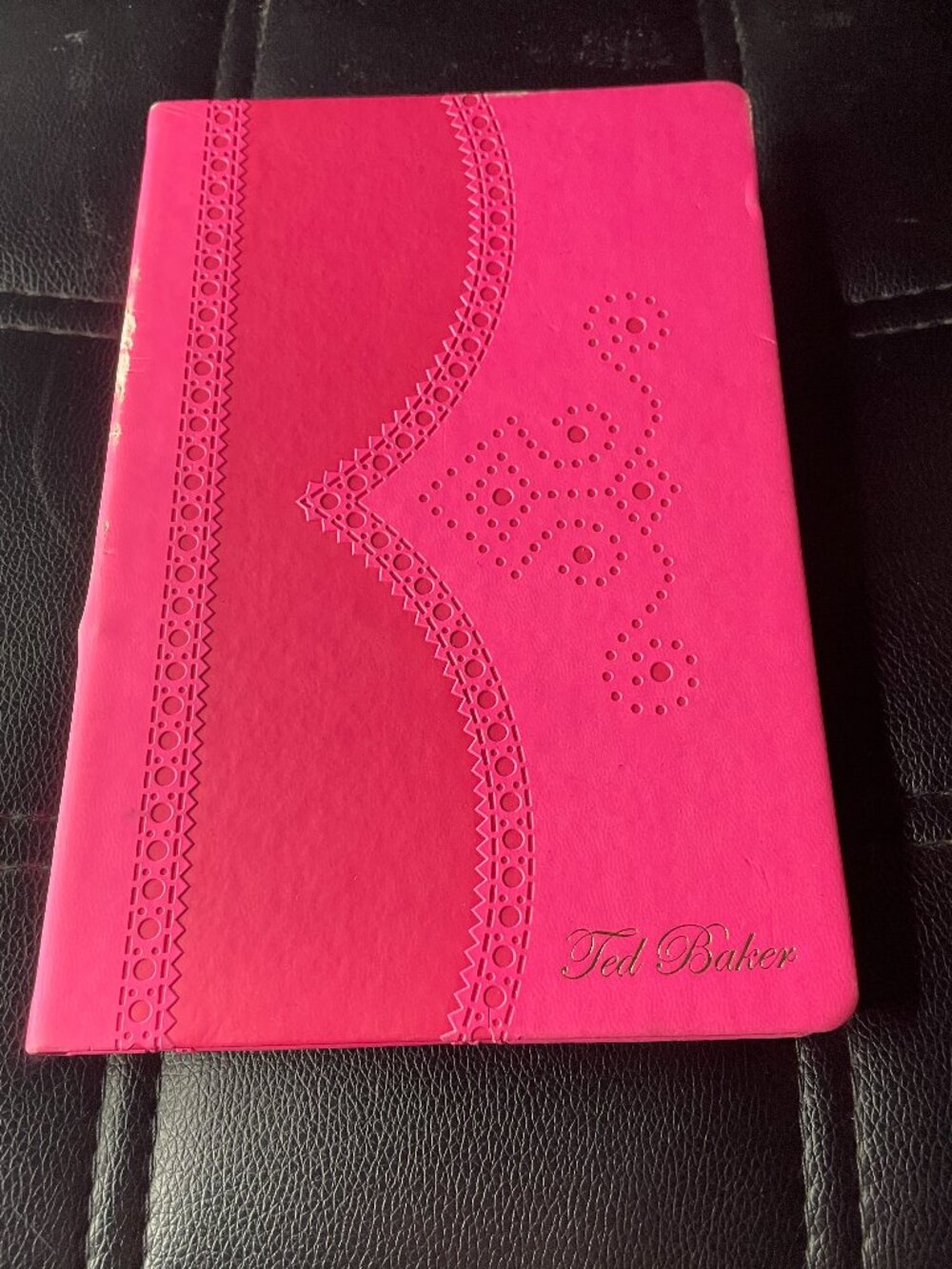 neon pink Ted Baker notebook